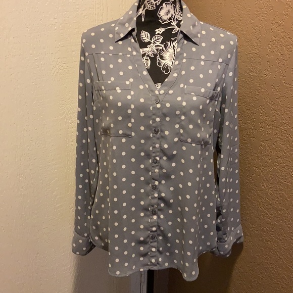 Gray Polka Dot Women's Top - Picture 2 of 5